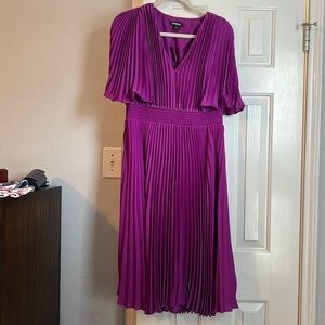 Magenta pleated Dress